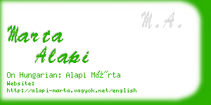 marta alapi business card